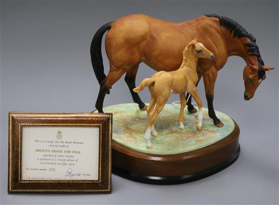 A Royal Worcester model of Princes Grace and Foal height approx. 24cm